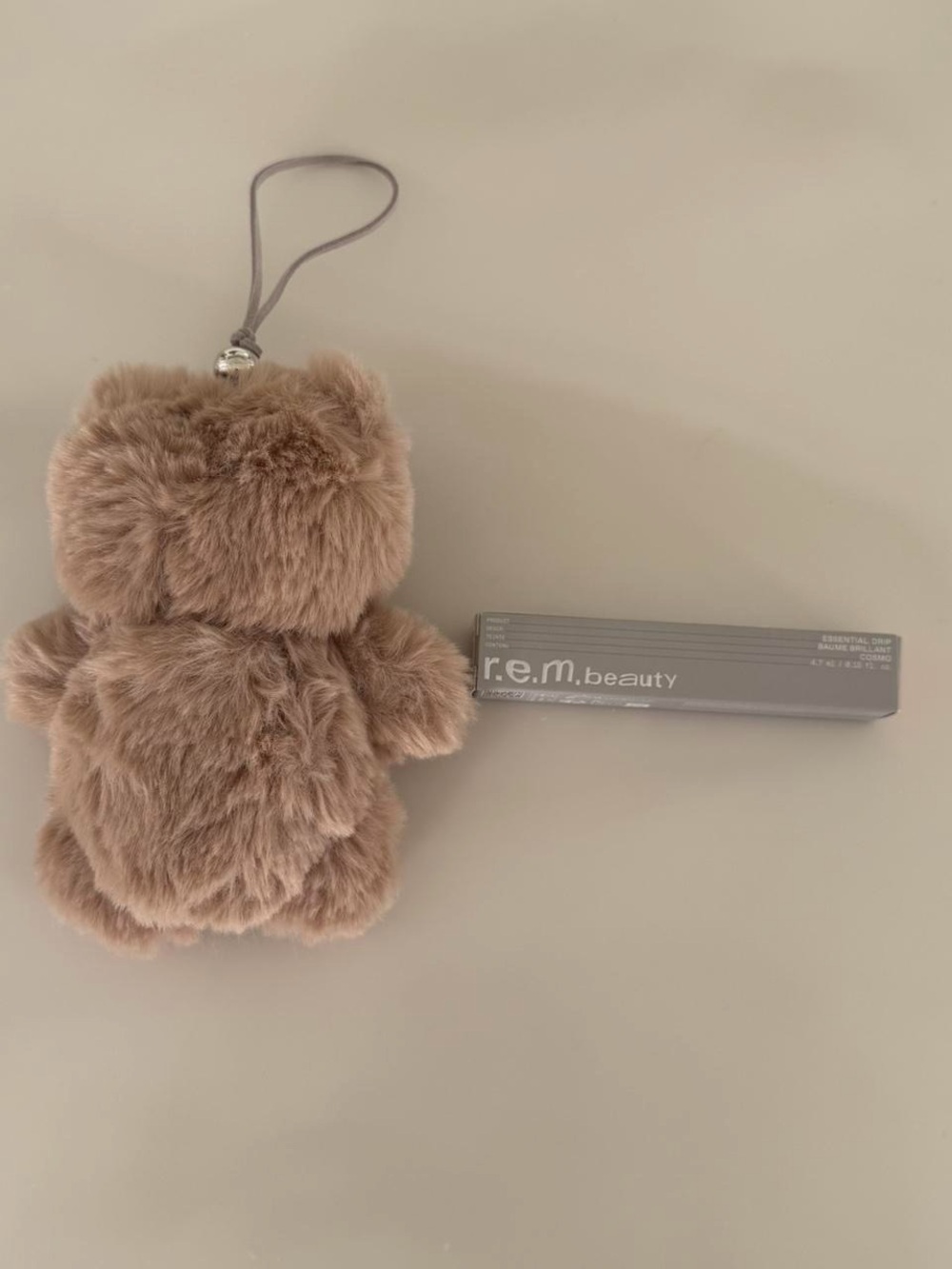 NIB r.e.m. beauty Essential Drip Lip Balm Cosmo + Plush Teddy Bear Keychain - Picture 6 of 7